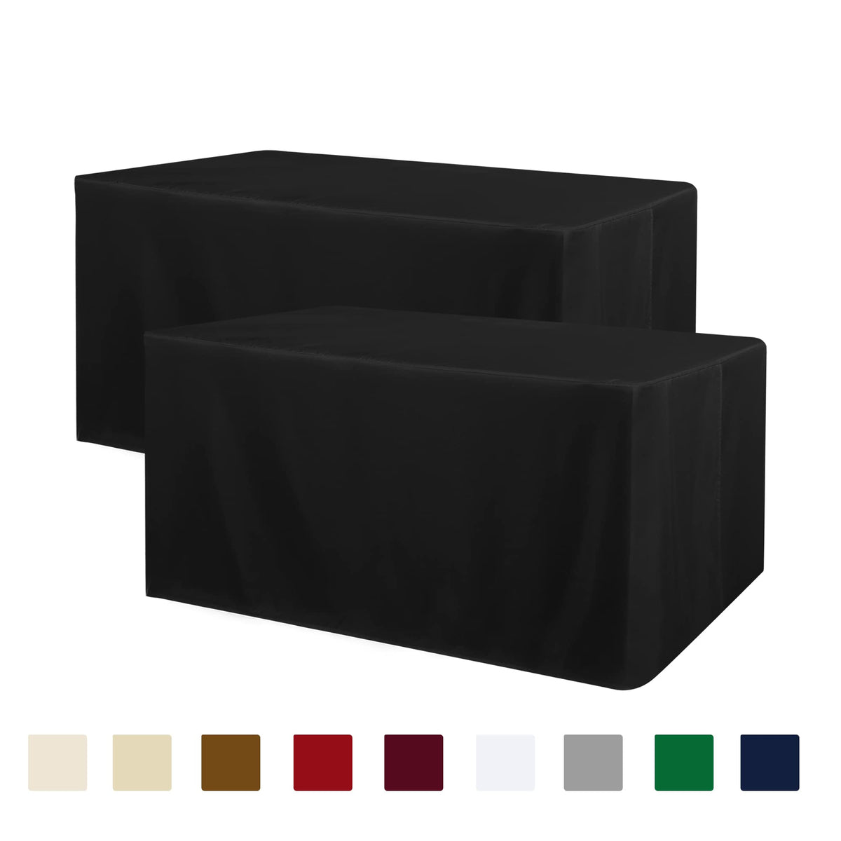 Obstal black fitted tablecloth on a 4ft rectangle table for a clean, premium indoor look