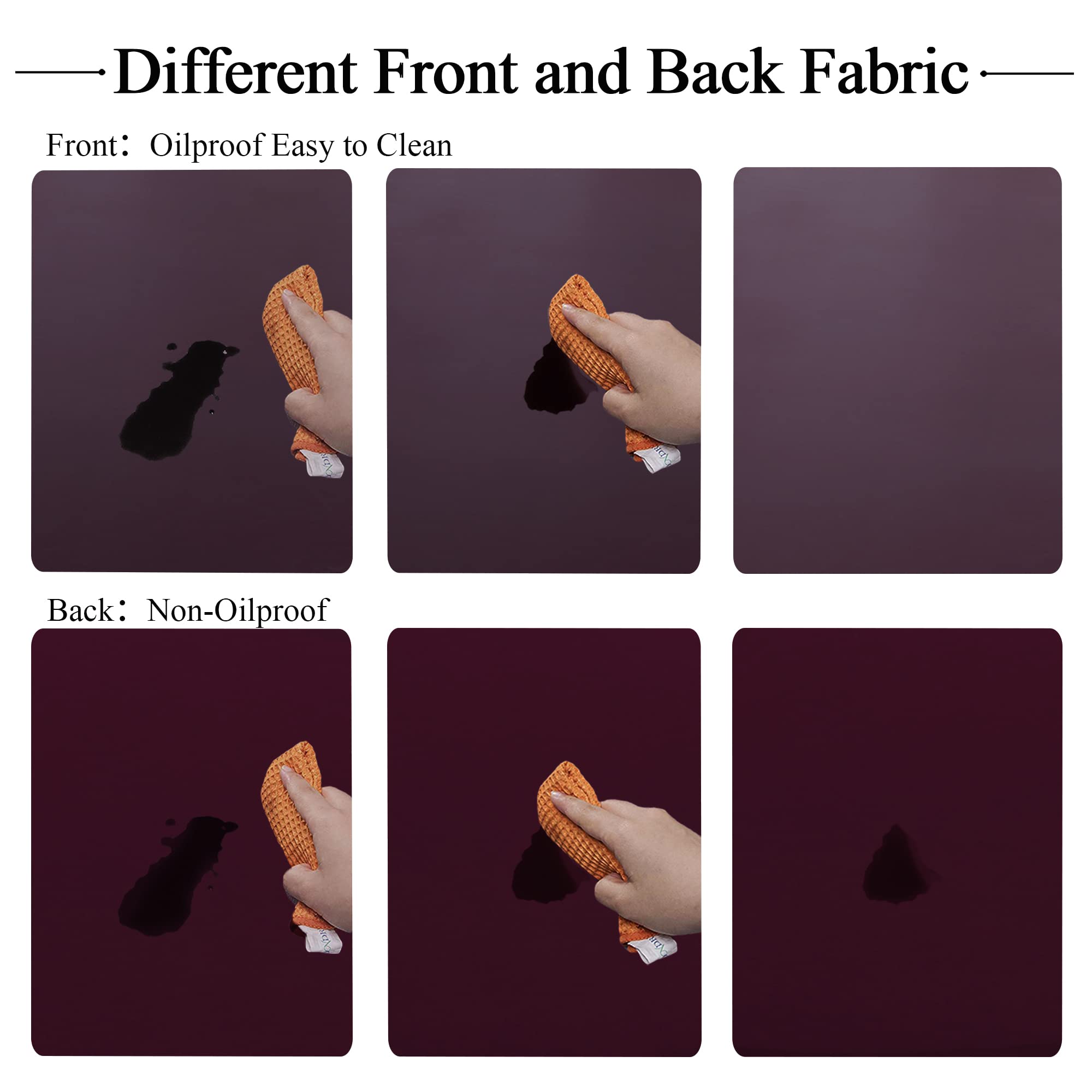 Obstal damp-wipe friendly tablecloth demonstrated for easy cleaning after meals.