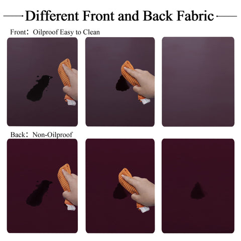 Obstal damp-wipe friendly tablecloth demonstrated for easy cleaning after meals.