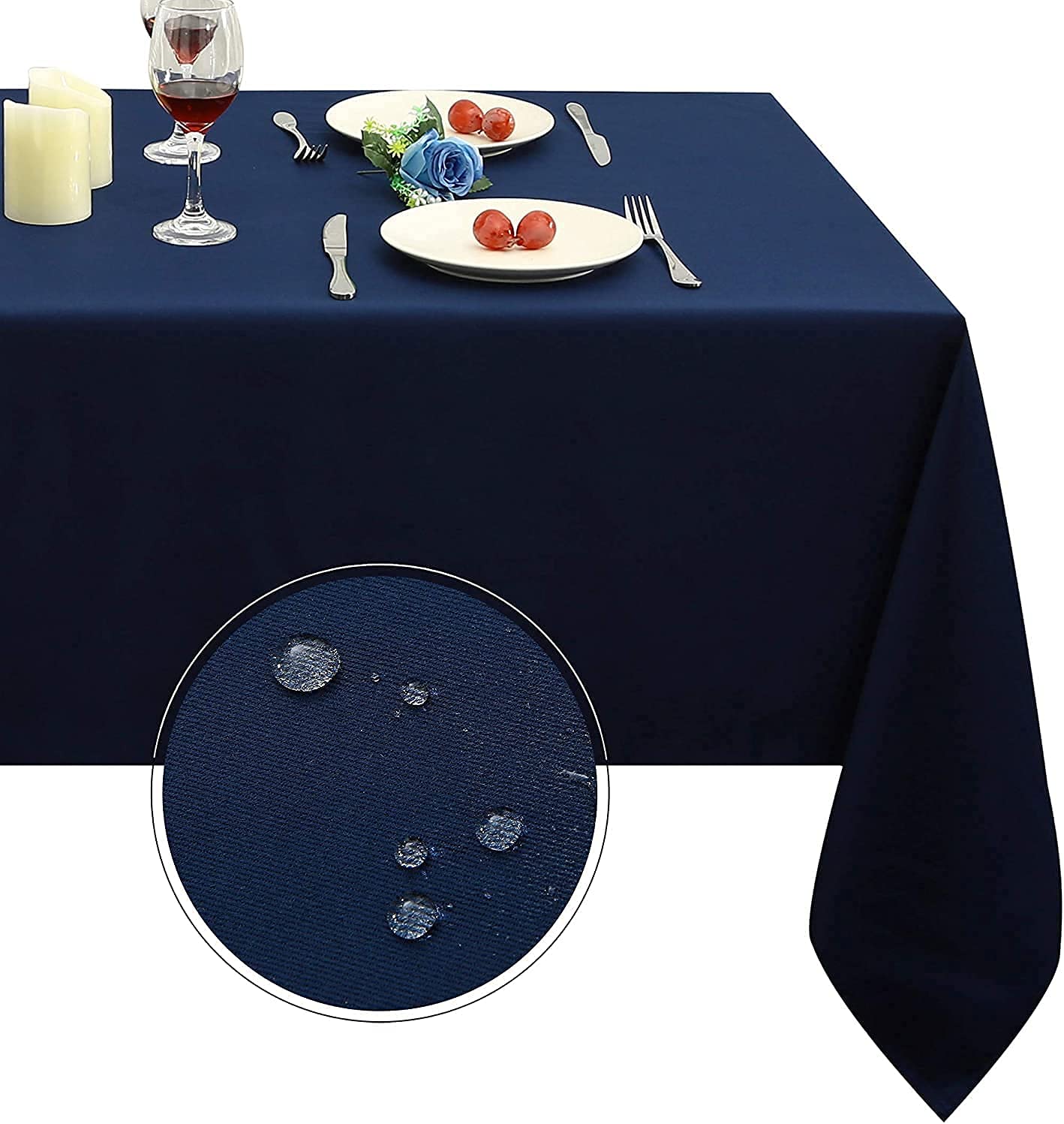 Obstal rectangle table cloth with oil-proof surface protects from spills during meals.