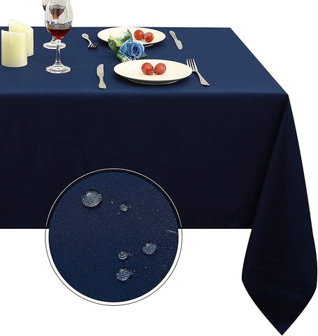 Obstal rectangle table cloth with oil-proof surface protects from spills during meals.