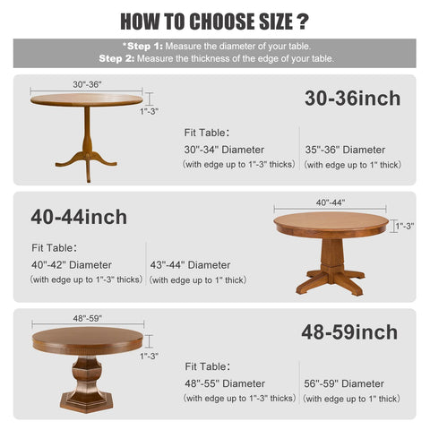 Obstal reversible round tablecloth displayed with both sides visible for two looks.