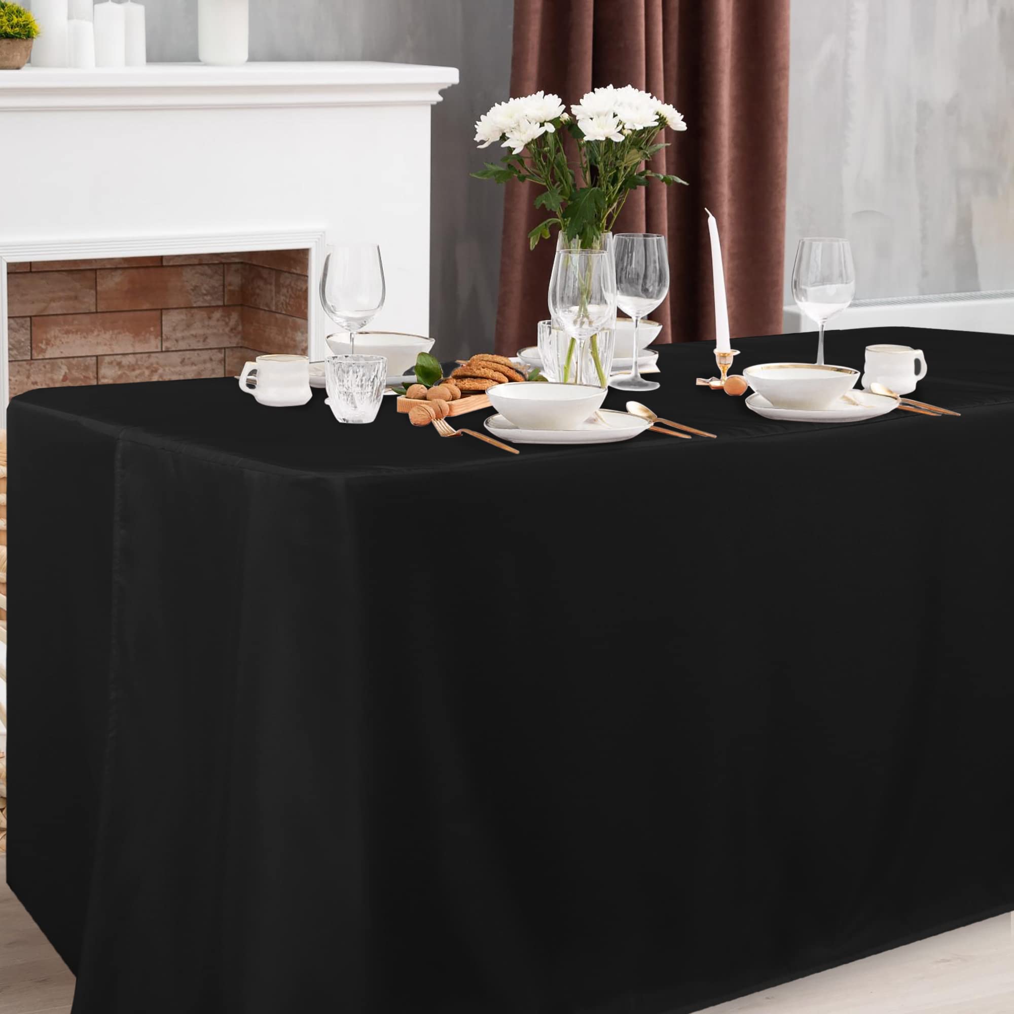 Obstal waterproof tablecloth keeps tabletops protected indoors and outdoors