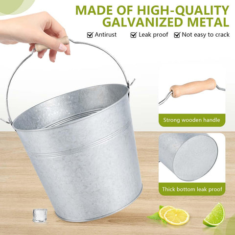 OBTANIM 8qt buckets filled with ice showing long lasting chill for celebrations