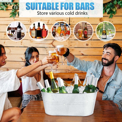 OBTANIM bucket used as centerpiece and plant holder in home bar
