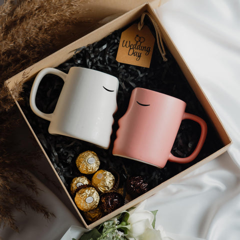 Occasionals couple coffee mugs on a desk, everyday rituals feel special.