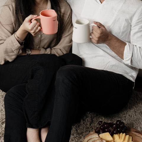 Occasionals mr and mrs mug set side view, perfect wedding gift idea.