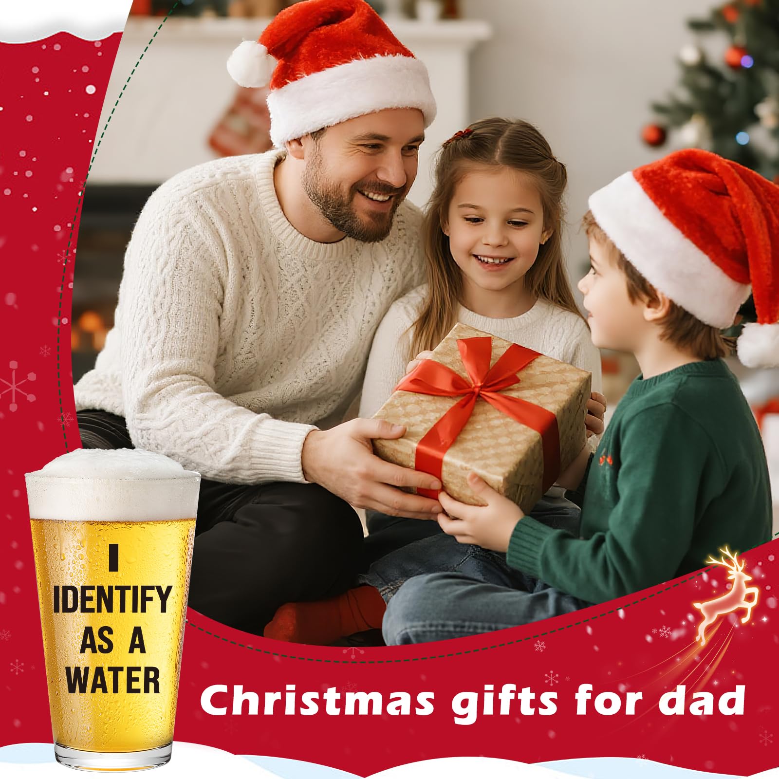 OCCdesign Christmas gag beer glass ideal for dad's holiday cheers.