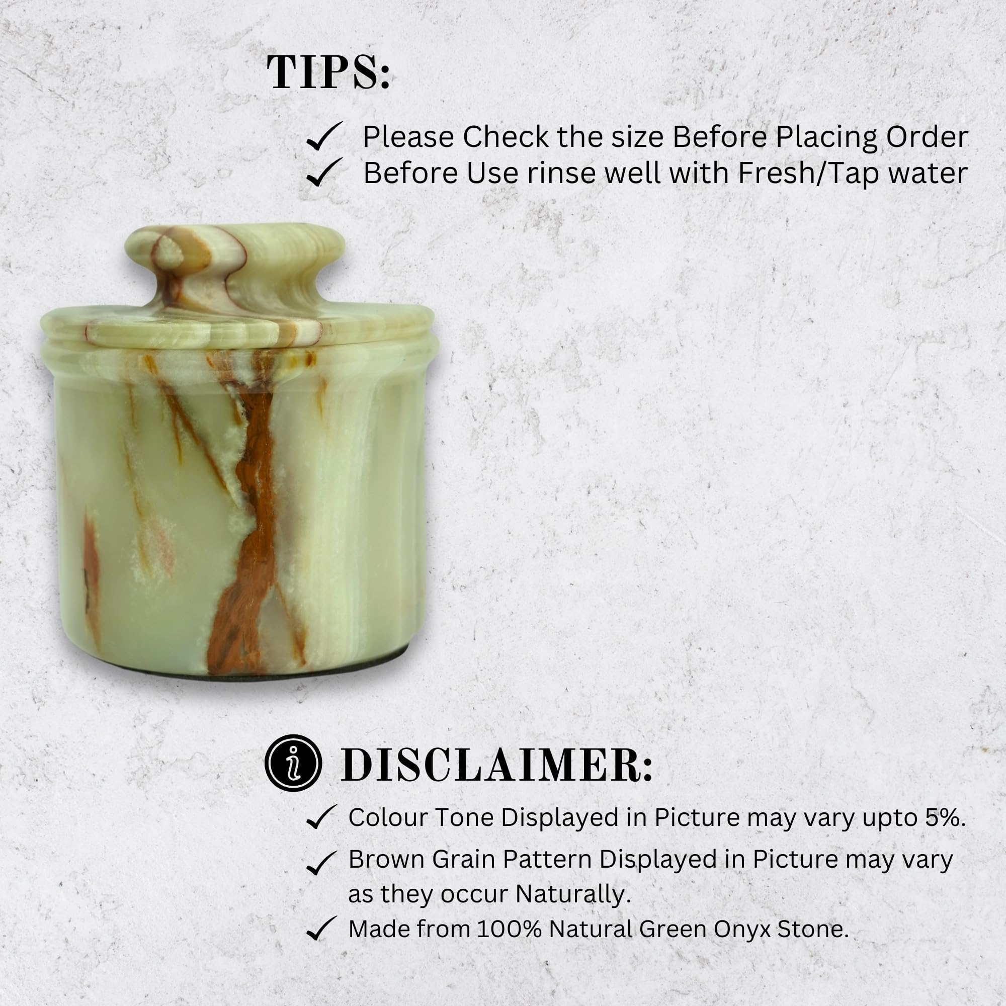 Smooth marble surface is easy to wipe for daily use.