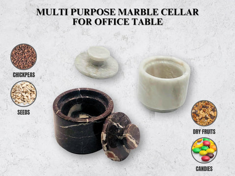 OceanicX marble salt cellar with lid, counter-ready design complements any kitchen style