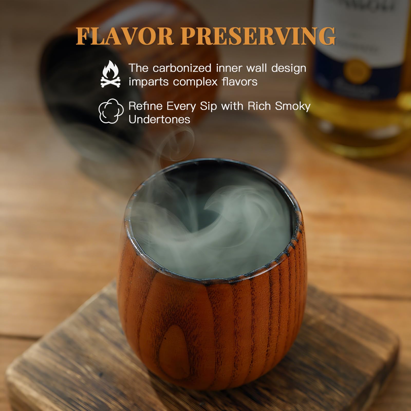 Ocelamior artisan-unique wood grain ensures every glass feels one-of-a-kind.