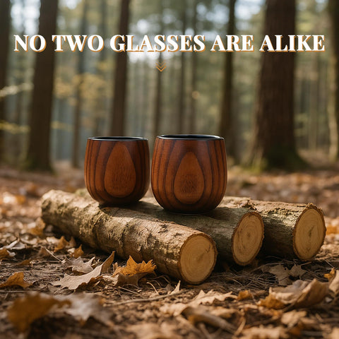 Ocelamior handcrafted wooden tumbler grain highlights natural warmth during whiskey tasting.