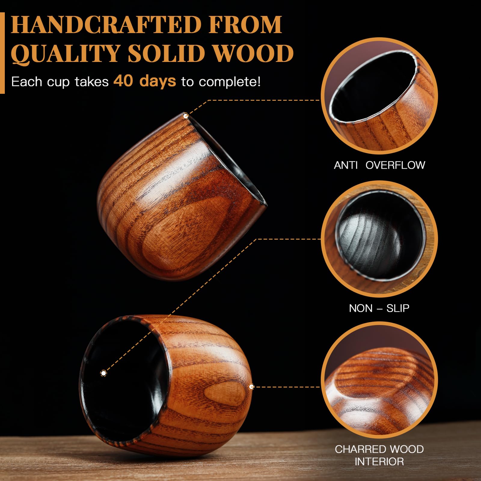 Ocelamior shatterproof wooden glass resists chips, keeping your drink setup reliable.