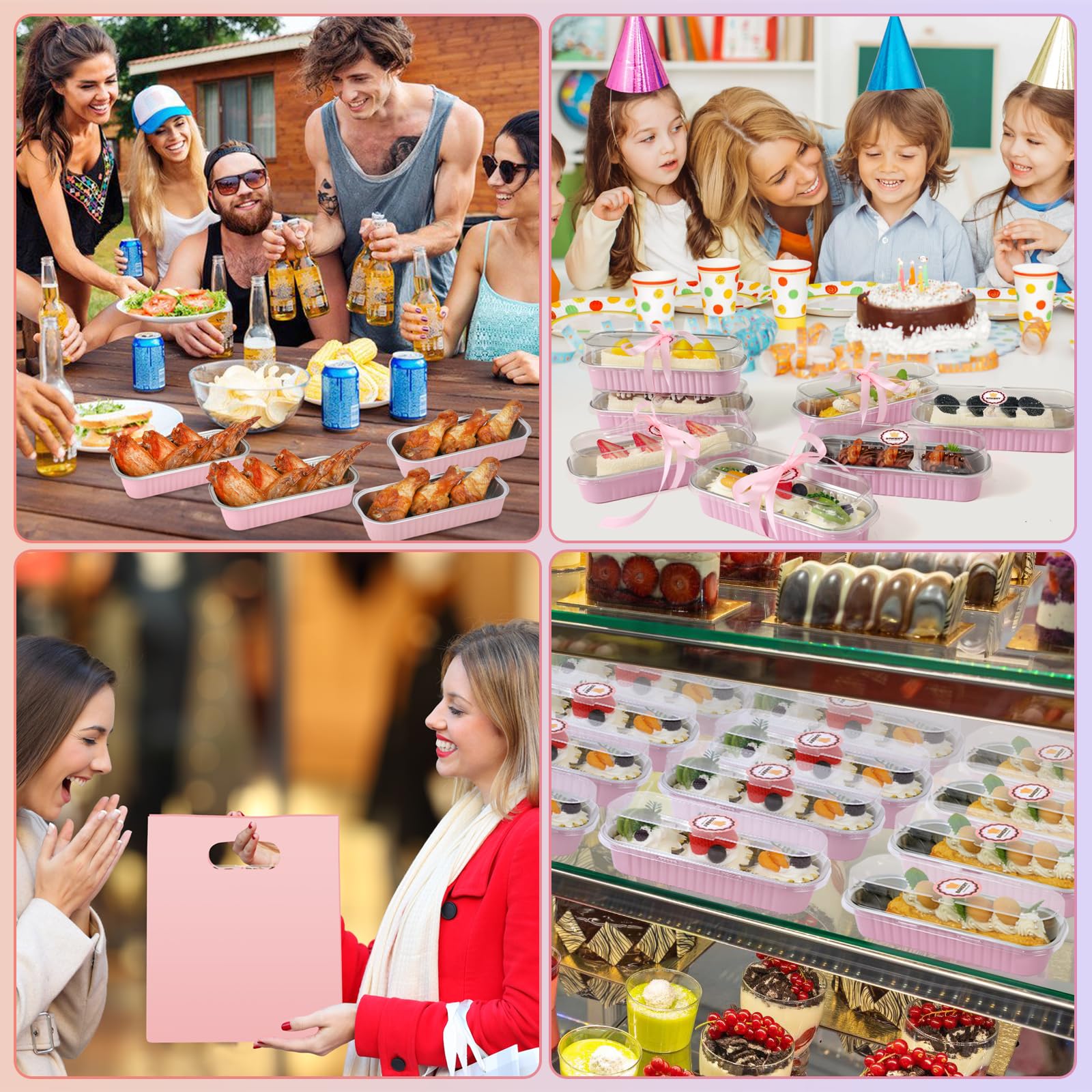 OcePor catering-ready mini pans ideal for parties, weddings, and take-home treats.