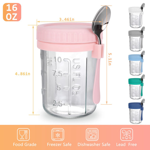 OcePor glass jar with wide mouth for easy filling and cleaning.