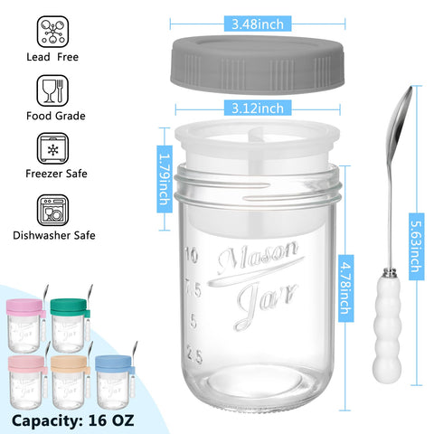 OcePor glass mason jar with wide mouth for simple filling and cleaning.