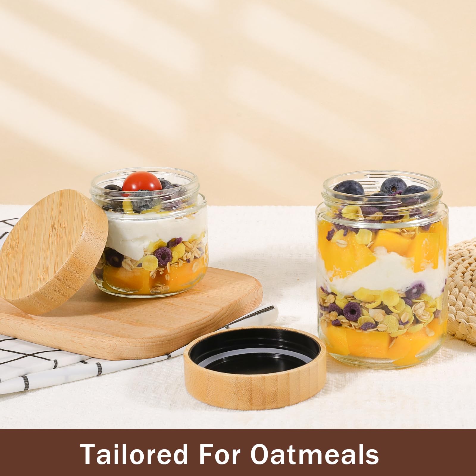 OcePor orbicular design glass jar adds a sleek look to the pantry.