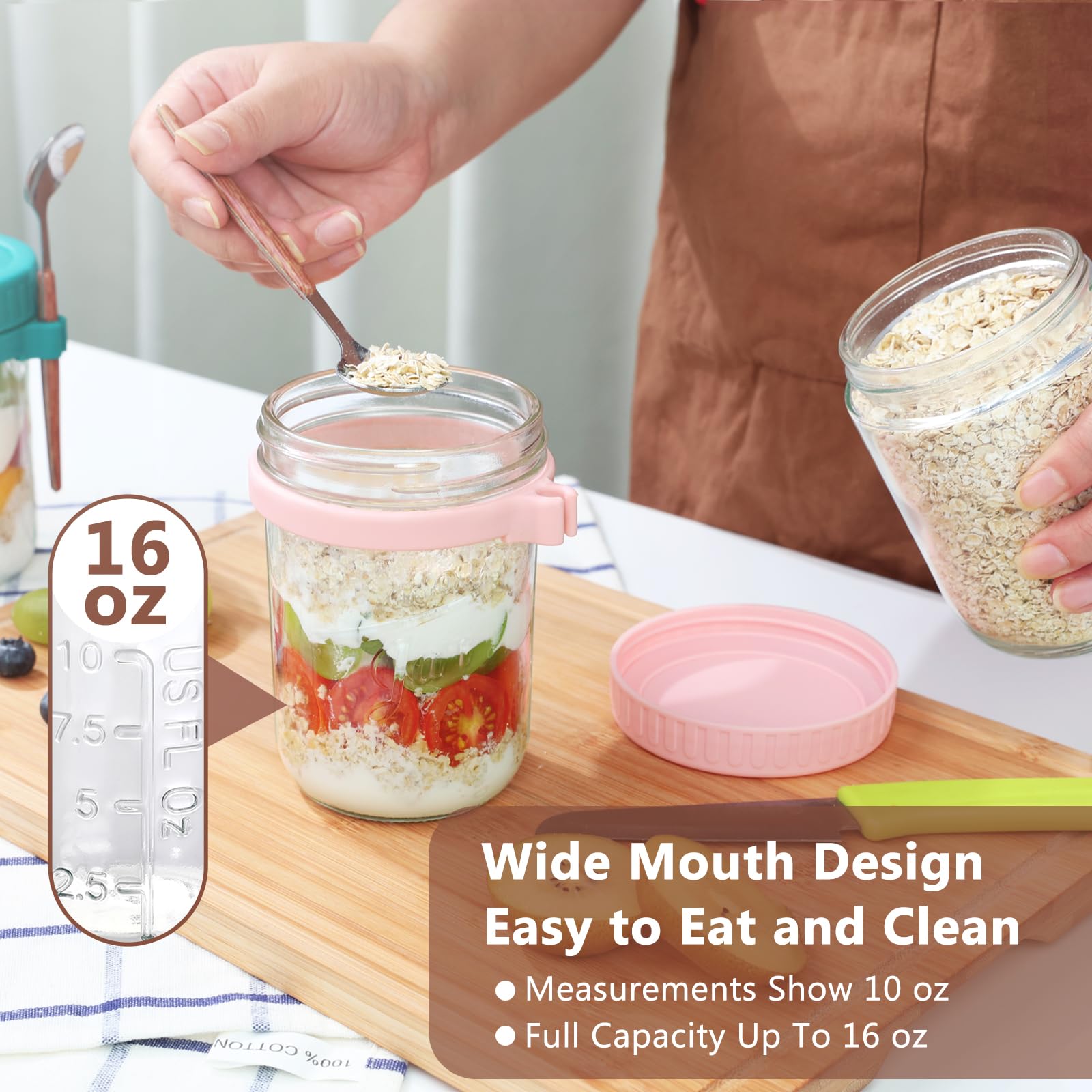 OcePor spoon holder keeps spoons accessible during on-the-go meals.