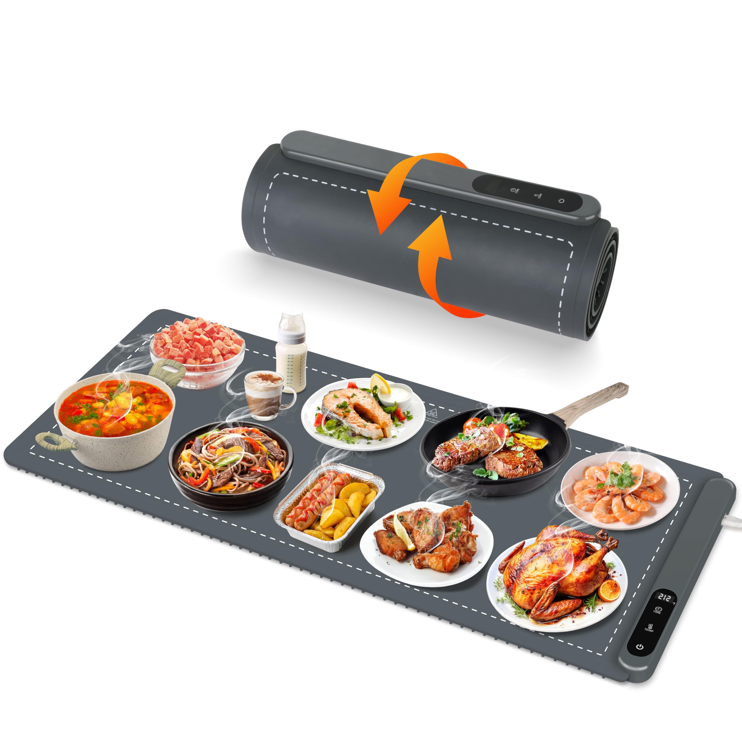 OcePor warming mat XXL on-table keeps multiple dishes warm for service