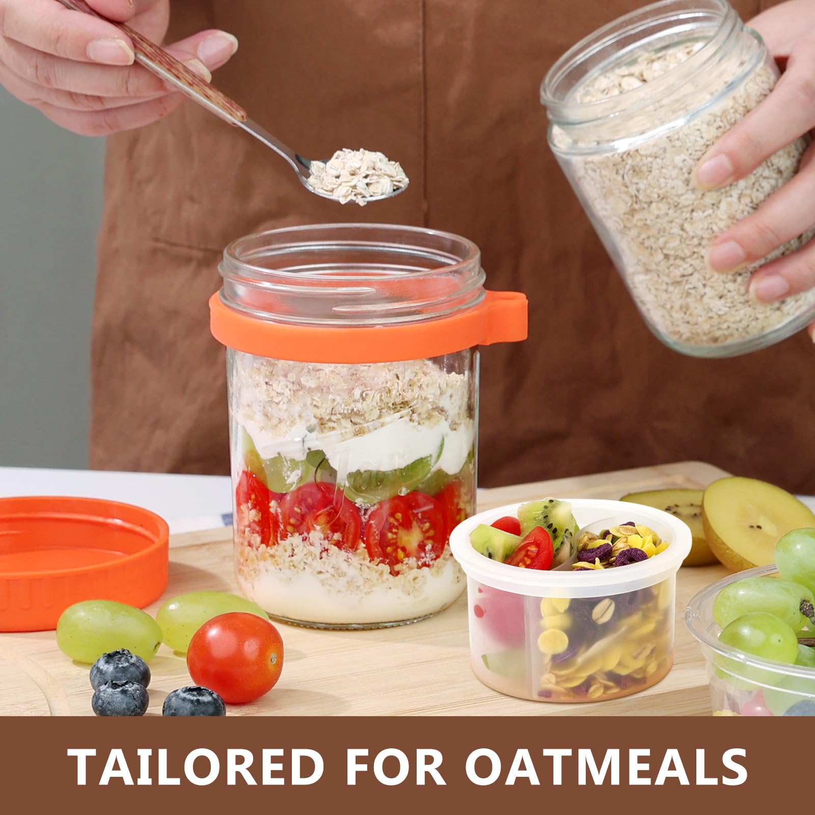 OcePor wide-mouth glass jar designed for easy filling and cleaning.