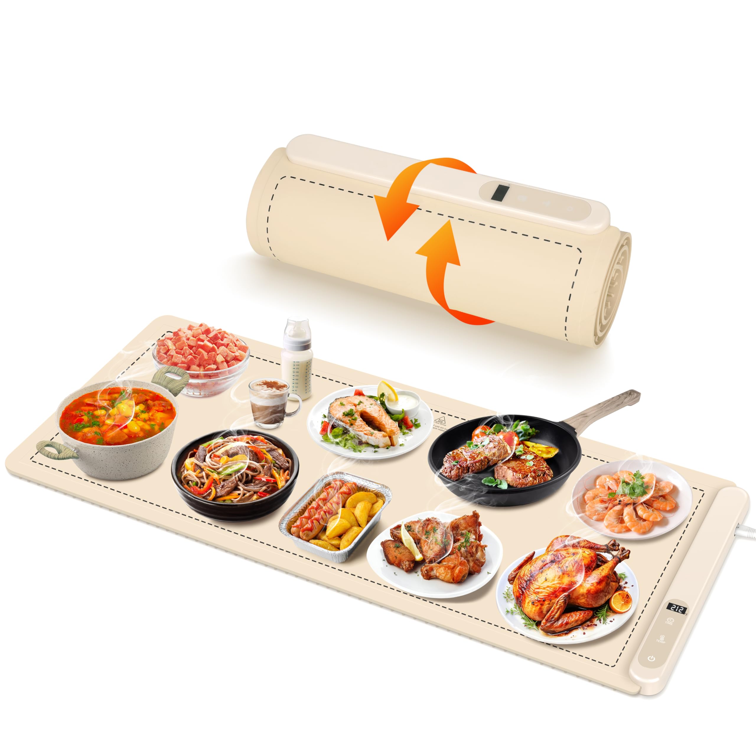 OcePor XXL food warming mat showing full-surface heat for even warming