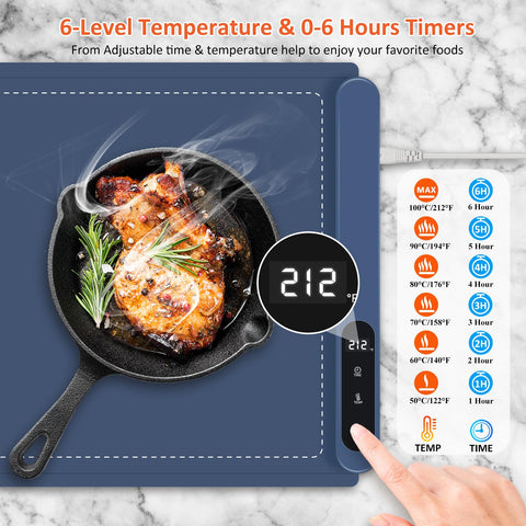 OcePor warming mat with 6 temperature levels on control panel.