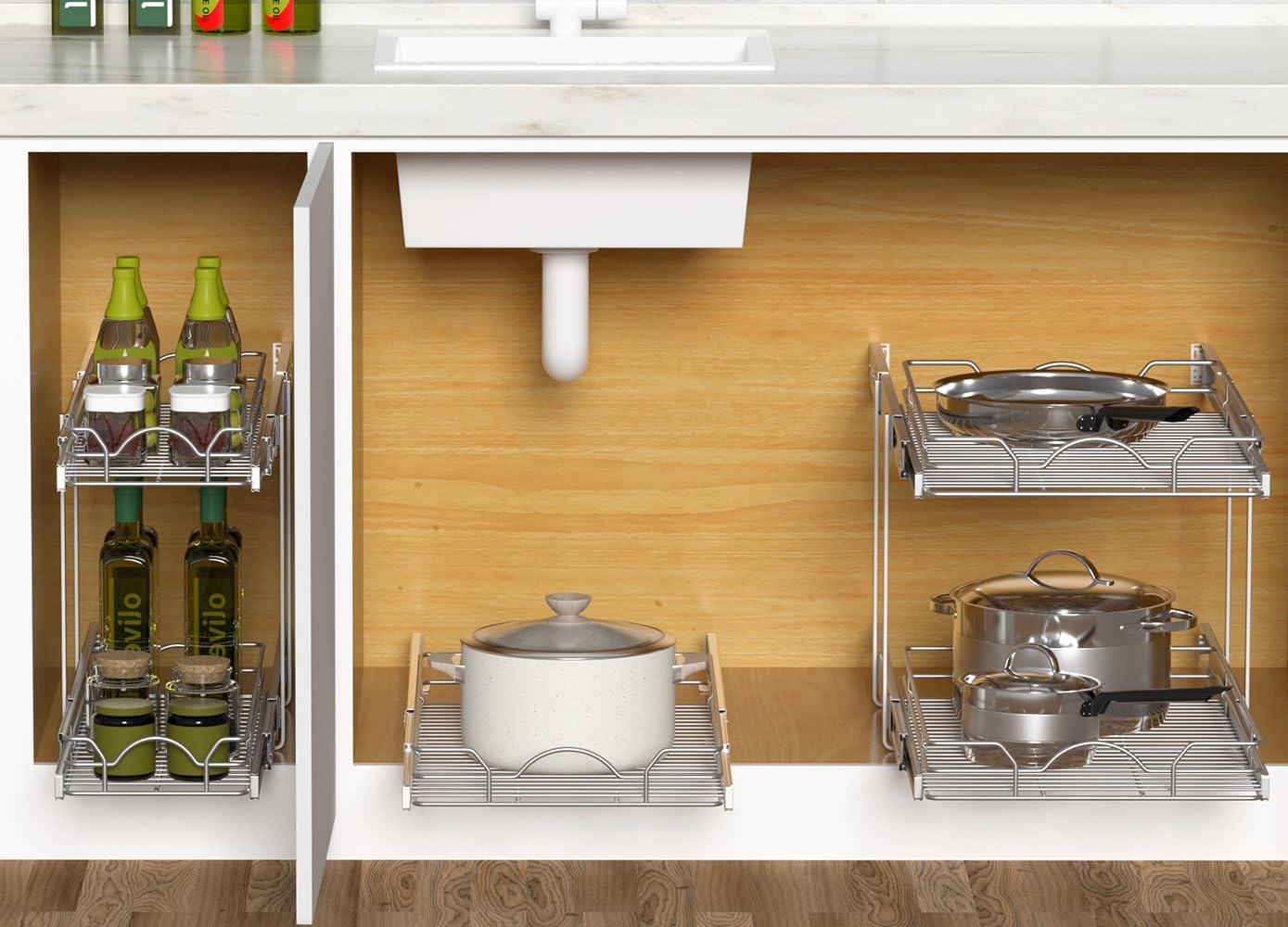 OCG 2-pack saves space in kitchen and pantry with efficient stacking
