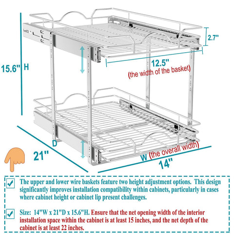 OCG pull-out drawer shelves maximize base cabinet storage and organization.
