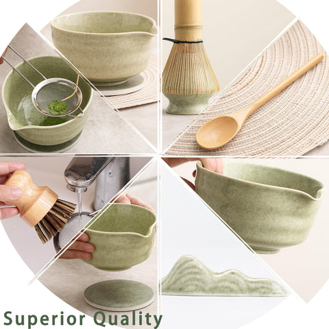 Ochcahser bamboo whisk with 76 fine tines for frothy matcha