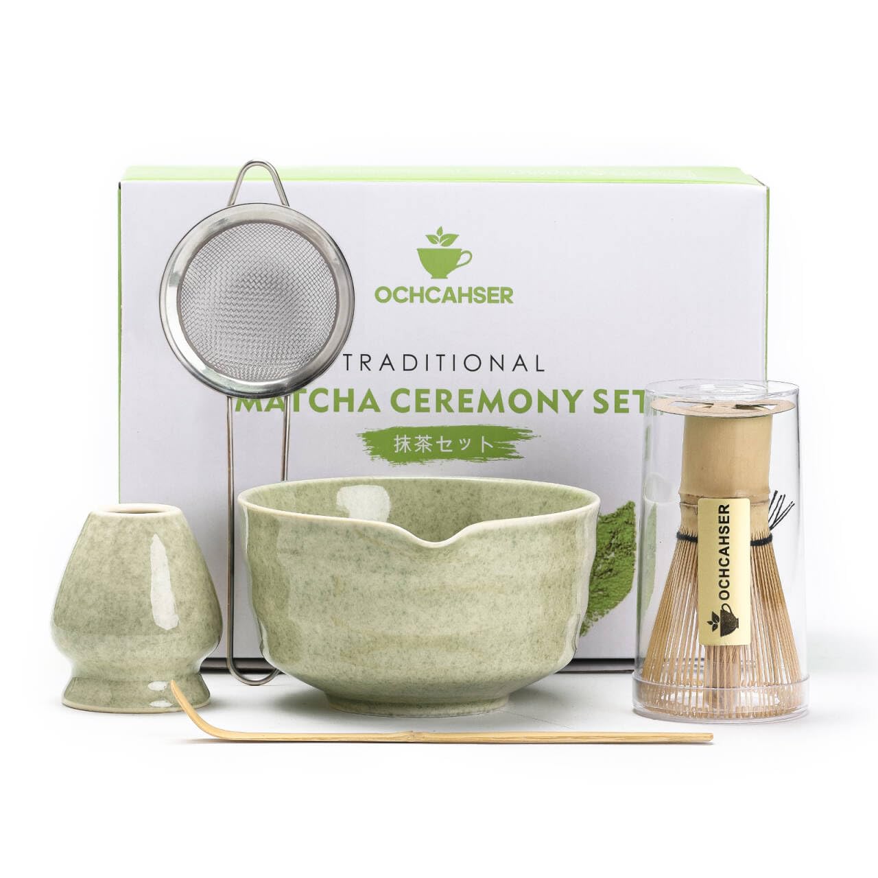 Ochcahser matcha set spout bowl for clean, controlled pours during tea rituals