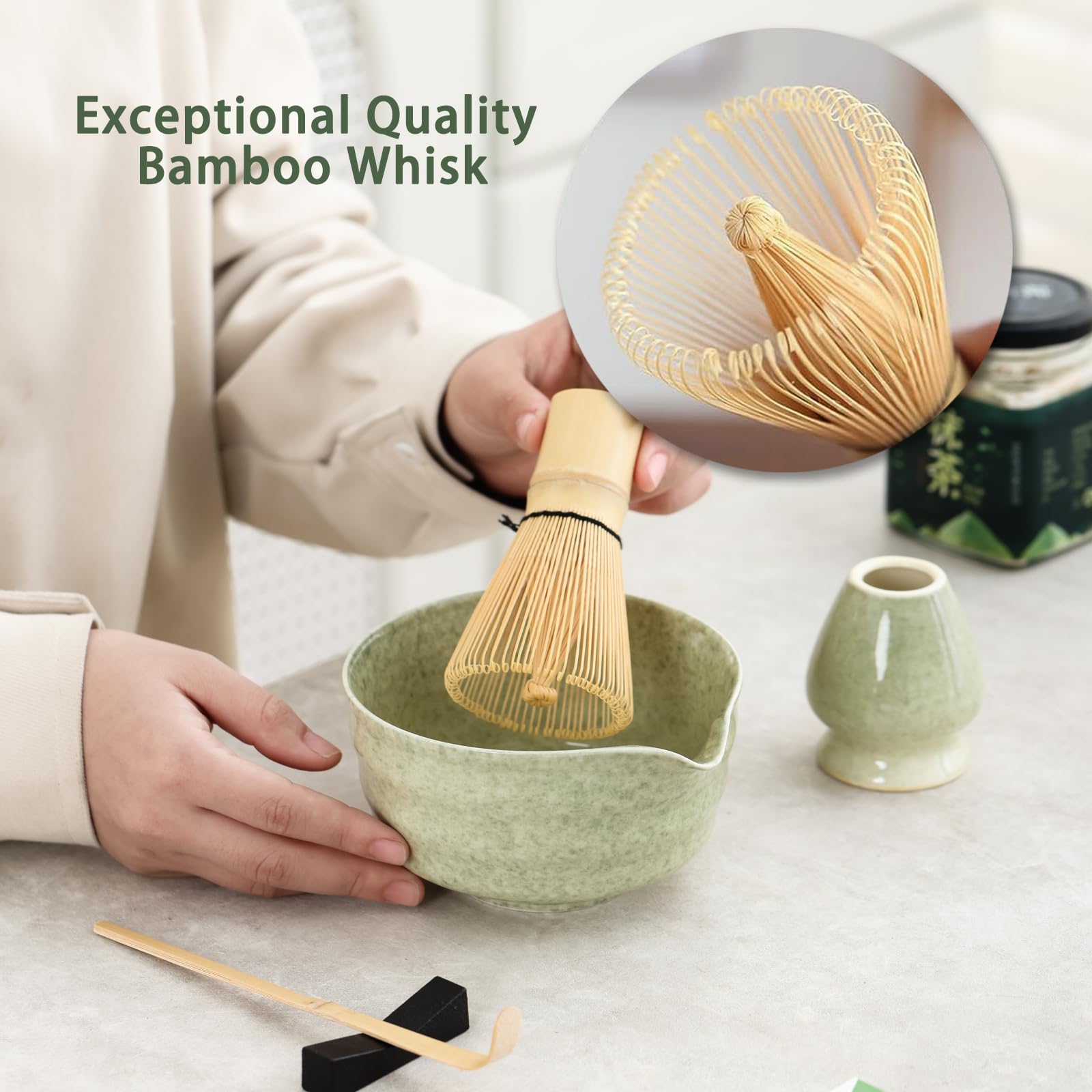 Ochcahser matcha whisk holder keeps tools organized for easy access during daily tea prep