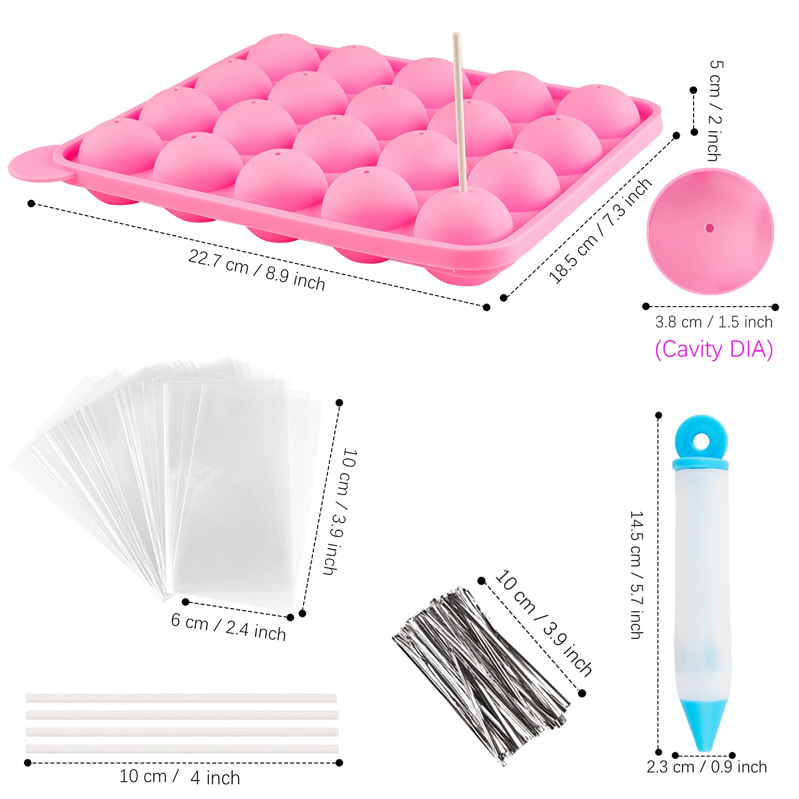 Ocmoiy decorating pen with four tips for creative cake pops