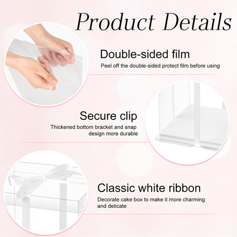 Ocmoiy white ribbon for cake box, adds a refined finishing touch.