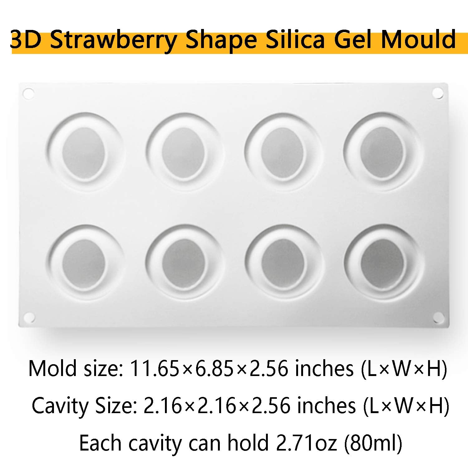 OCPO Kitchen 3D strawberry mousse mold 8 cavities ideal for elegant mini desserts