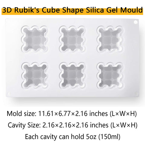 OCPO Kitchen 6-cavity cube mold ready for bite-sized pastries and jelly