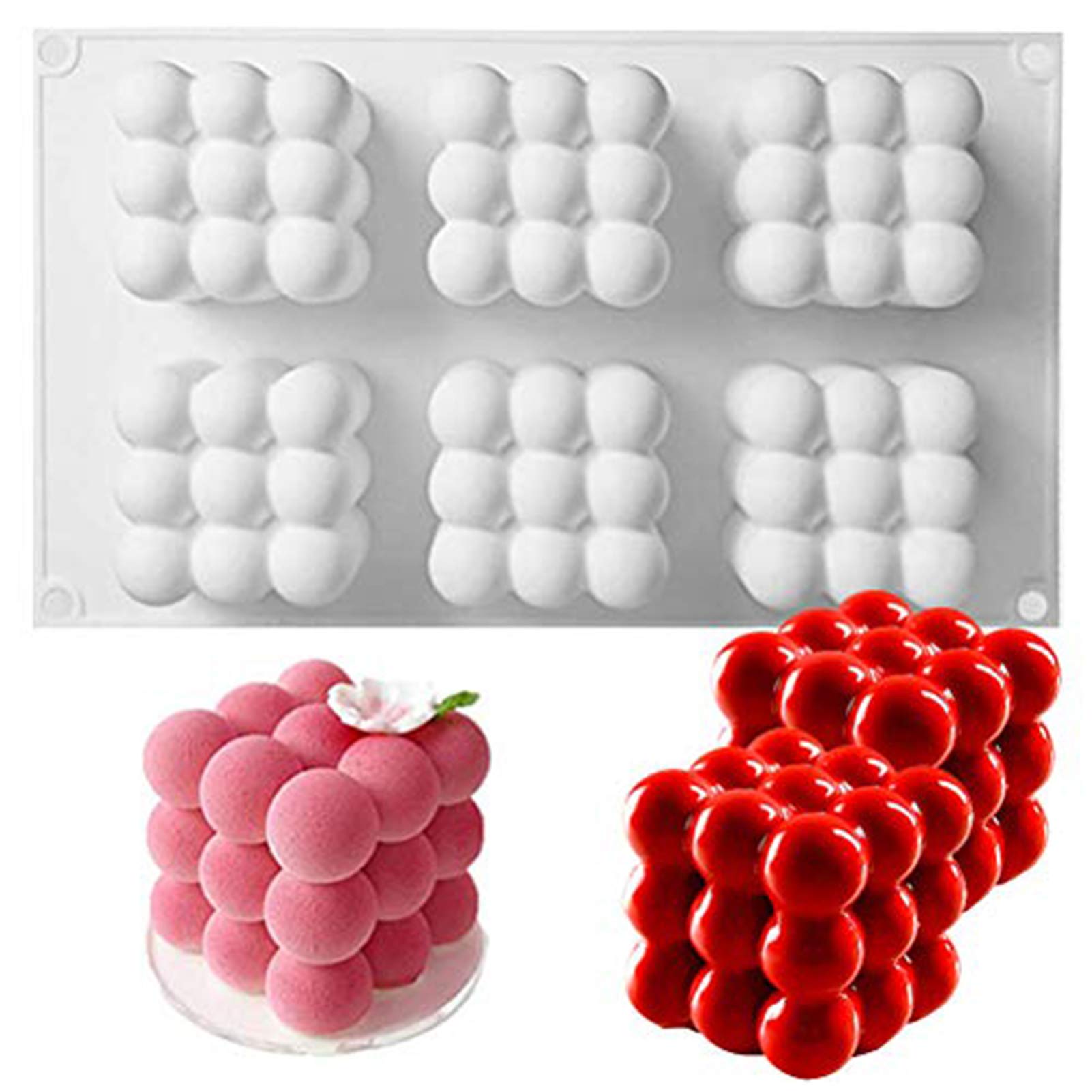 OCPO Kitchen bubble silicone baking mold with 6 cavities for easy desserts