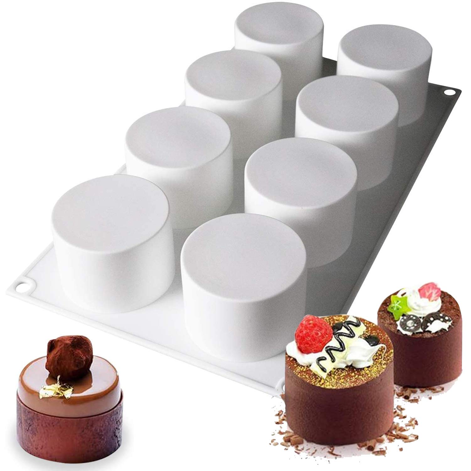 OCPO Kitchen tall cylinder mold for mousse cake, easy release.