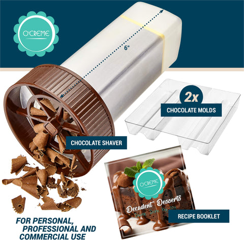 O'Creme device keeps chocolate contained for easy cleaning.