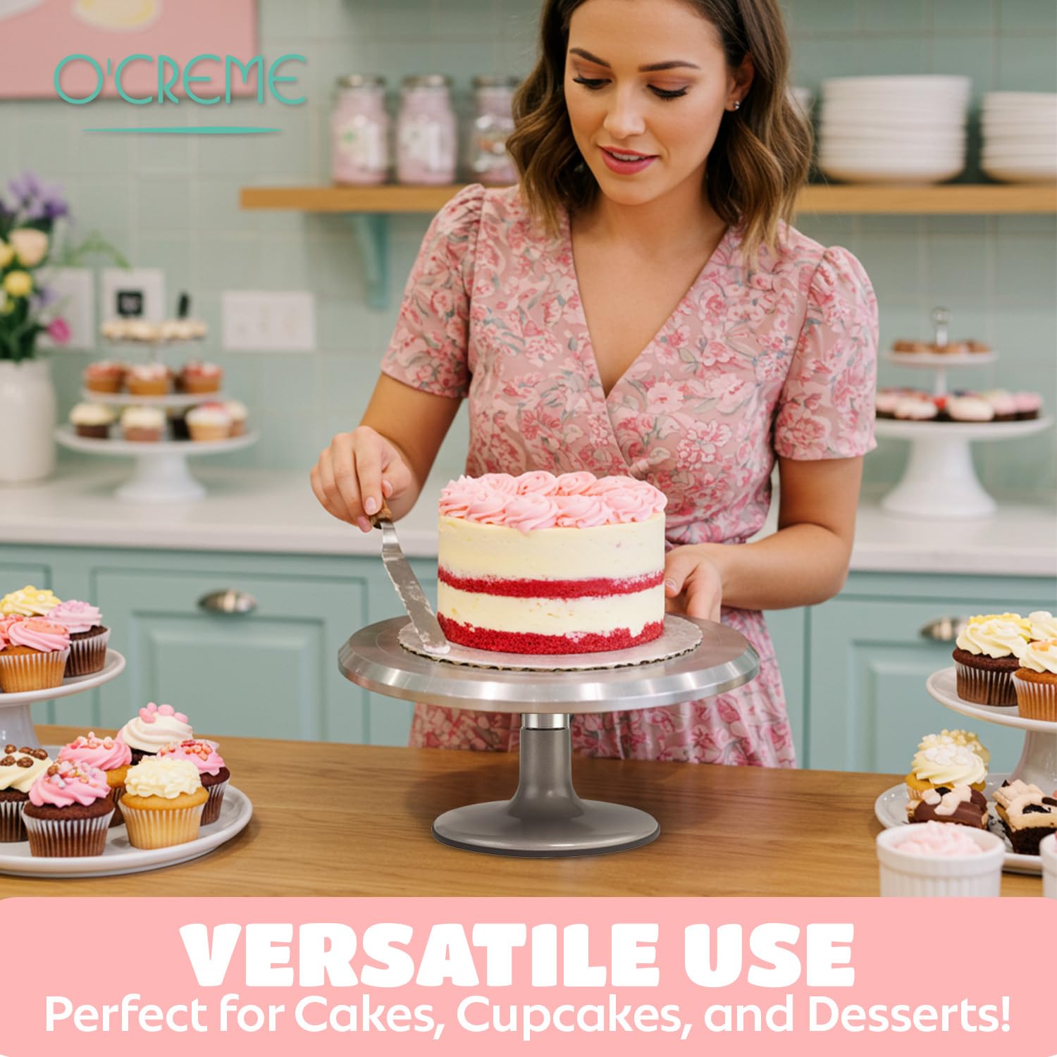 O’CREME decorating action enables precise piping from every side.
