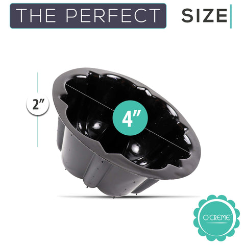 O'Creme non-stick silicone-coated mold enables smooth release and easy cleanup.
