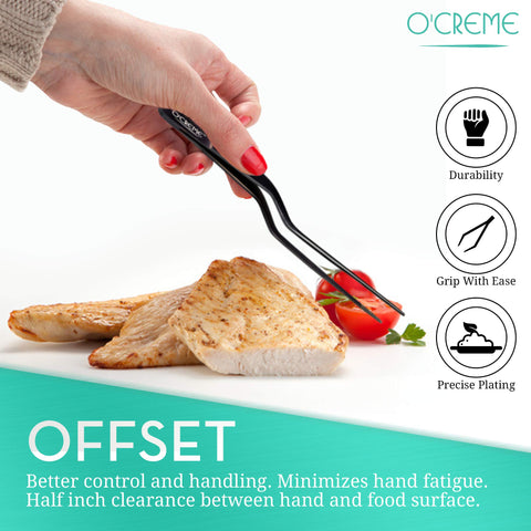 Closeup of serrated tips for secure grip with O'Creme tweezers