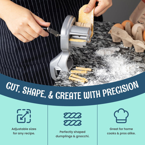 O'Creme Pasta Maker with non-stick coating offers easy release and quick cleanup.