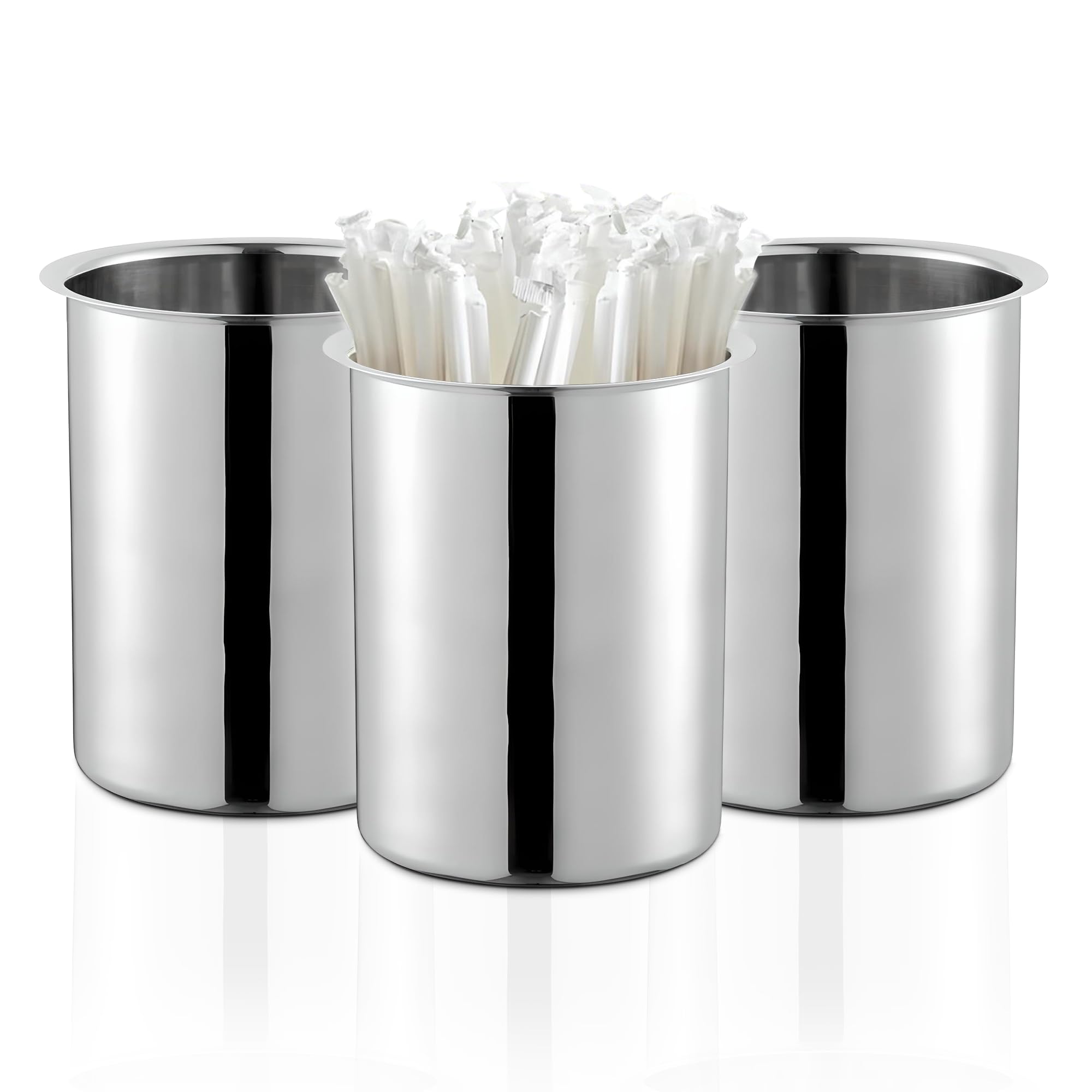 OCS Parts 6.75-inch utensil holders set of 3, front view for organized counters.