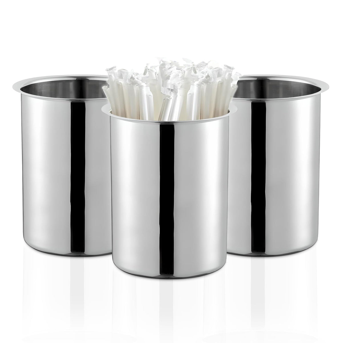 OCS Parts 6.75-inch utensil holders set of 3, front view for organized counters.