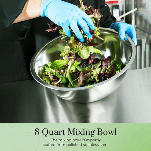 OCS Parts 8qt mixing bowls easy to grip for home and pro use.