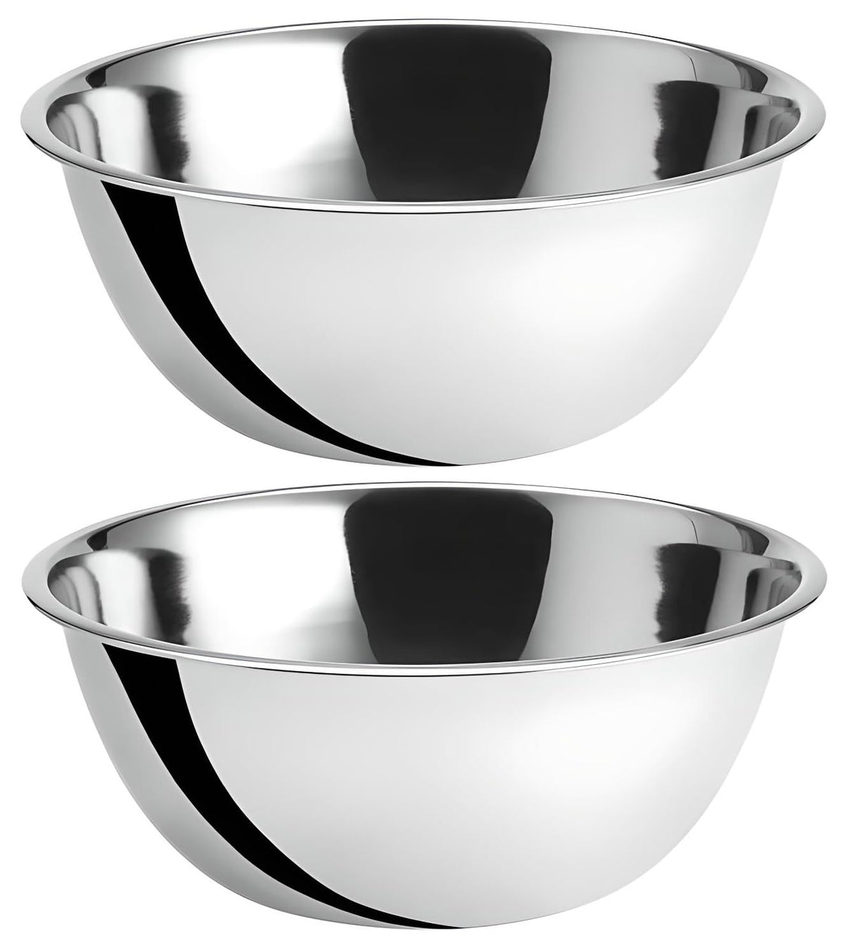 OCS Parts 8qt mixing bowls stacked for space-saving organization.