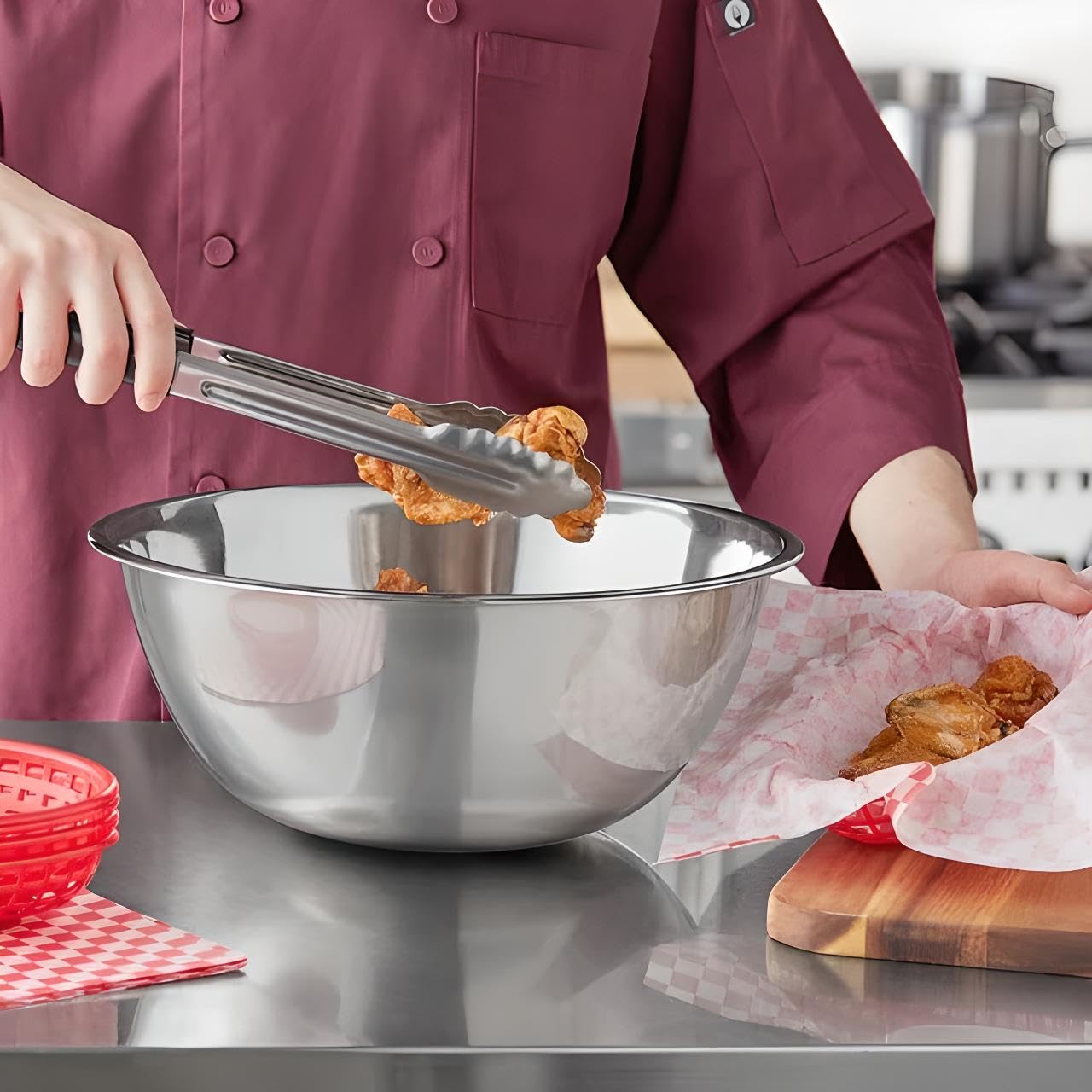 OCS Parts 8qt mixing bowls stay sturdy through busy prep.