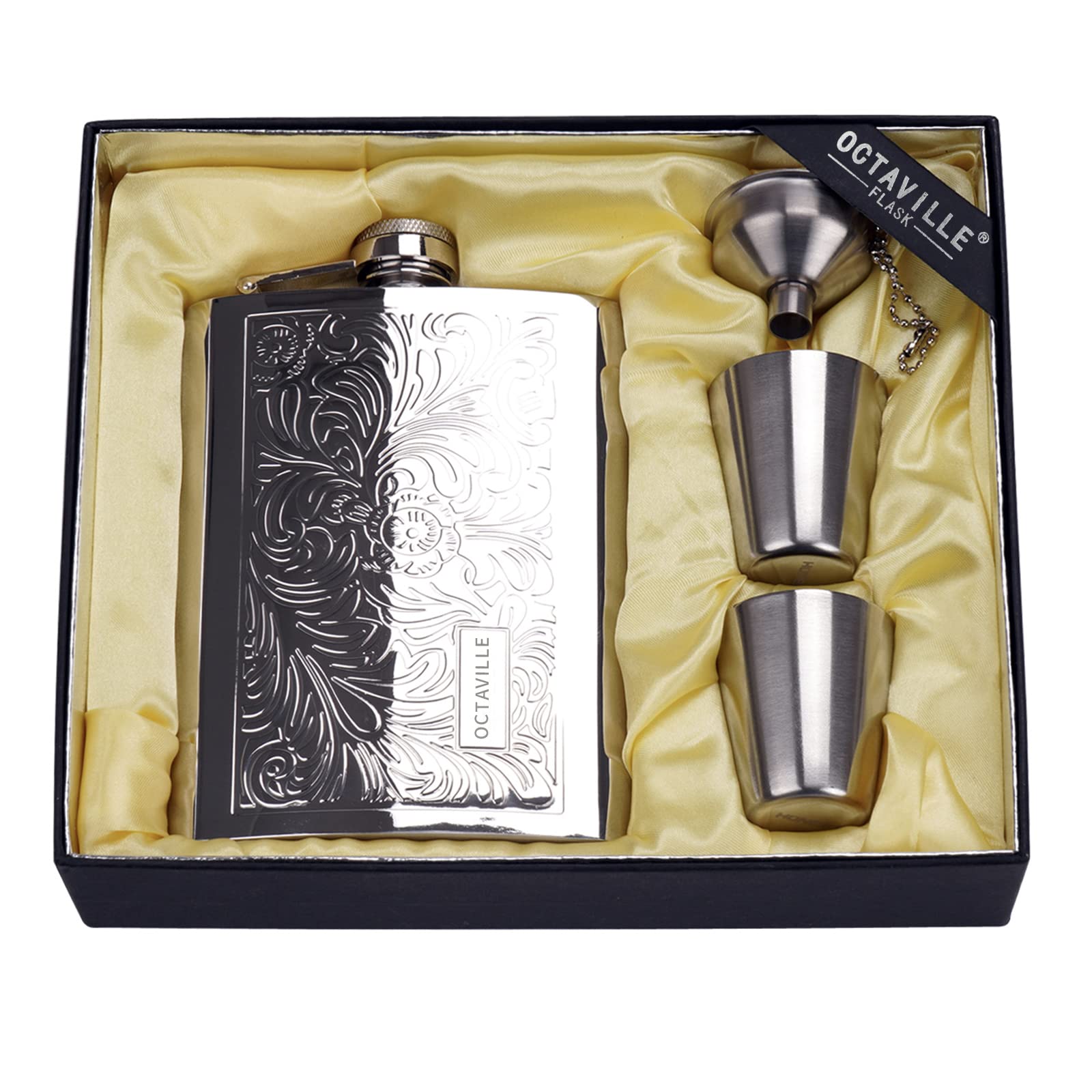 Octaville 8oz flask engraved for on-the-go sipping