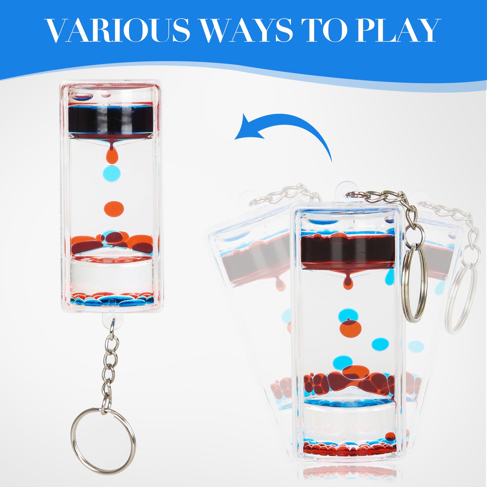 OCTTN Liquid Timer Keychain Collection for easy sensory play access.