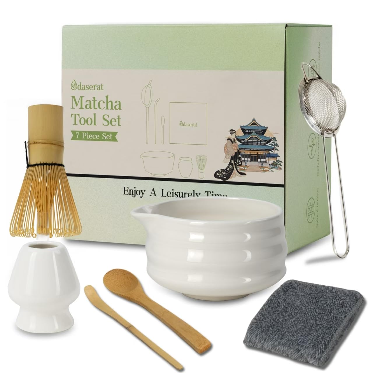 Odaserat Matcha Whisk Set 7-pc kit for premium ceremonial whisking at home.